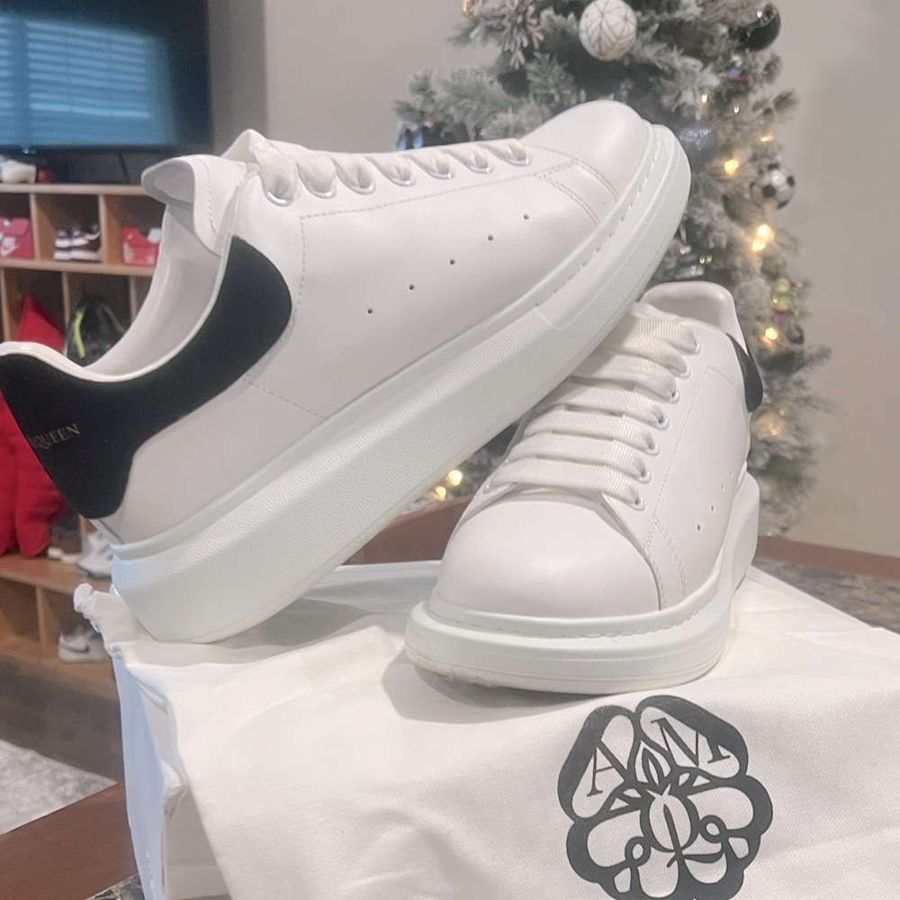 Alexander McQueen oversized Sneakers Suede achilles w/ Gold lettering